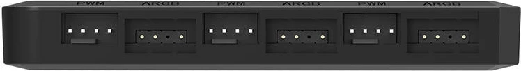 Kontroller PWM/ARGB për ventilatorë PC, Darkflash RC2, 6x ARGB 5V 3-pin, 5x PWM, sinkronizim me pllaka amë, i zi