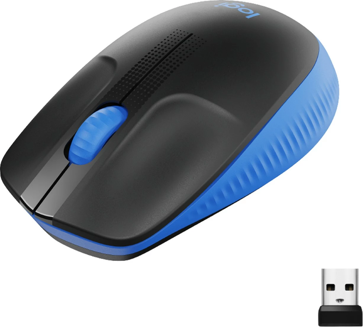 Maus Logitech M190 Full-size wireless, Ambidextrous, Optical, RF Wireless, 1000 DPI, Black, Blue