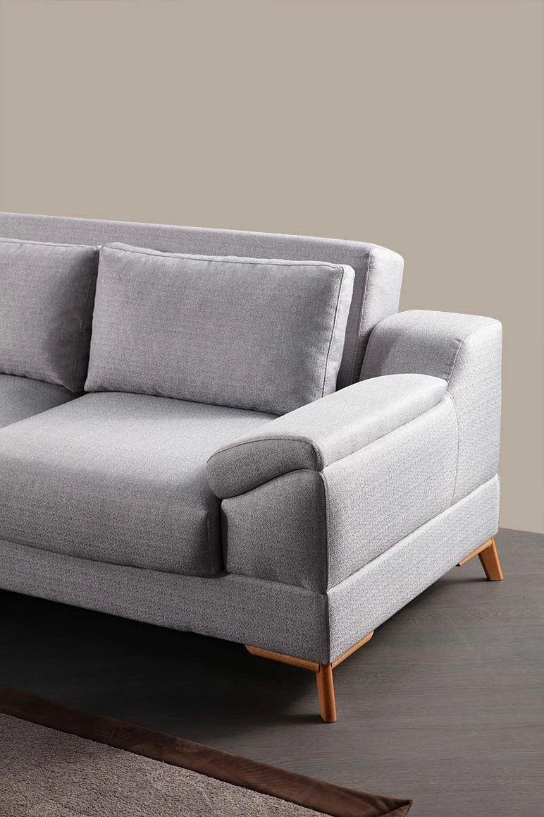 Kënd-sofë krevate Atelier del Sofa, ngjyrë gri, Aqua (Chl majtas + 2R)