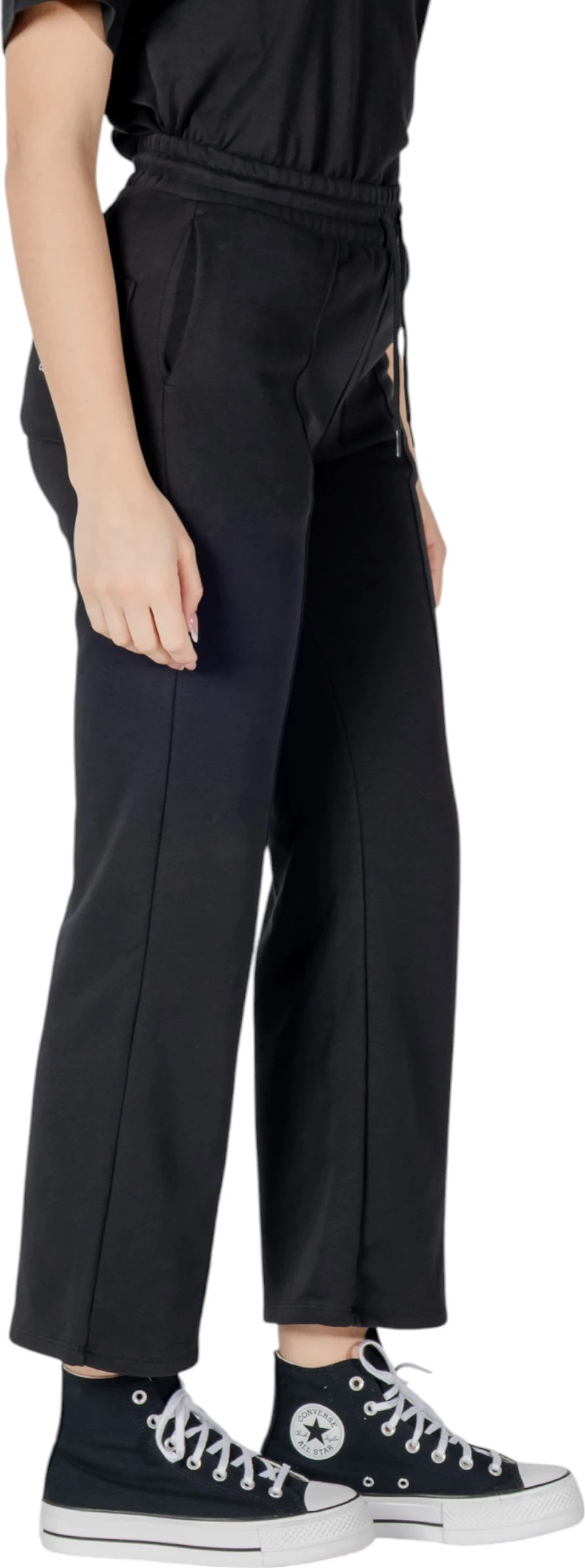 Pantallona sportive për femra Converse Star Chevron Open Hem Pant 10028418-A03, të zeza [Madhësia: L]