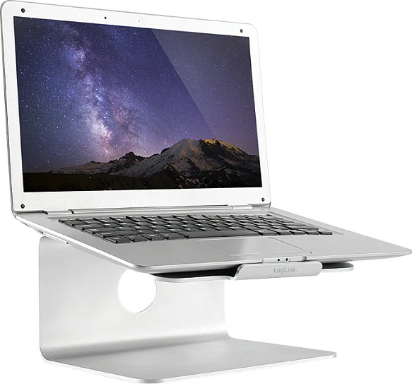 Mbajtëse për laptop LogiLink, alumini, 11-17", me bazë rrotulluese, argjendtë