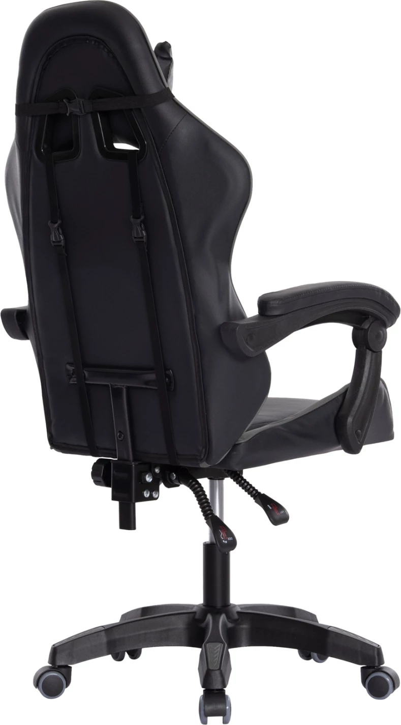 Karrige për lojëra DARREN FH1203.10, e zezë-gri, PVC & najlon, 51x49x125H cm