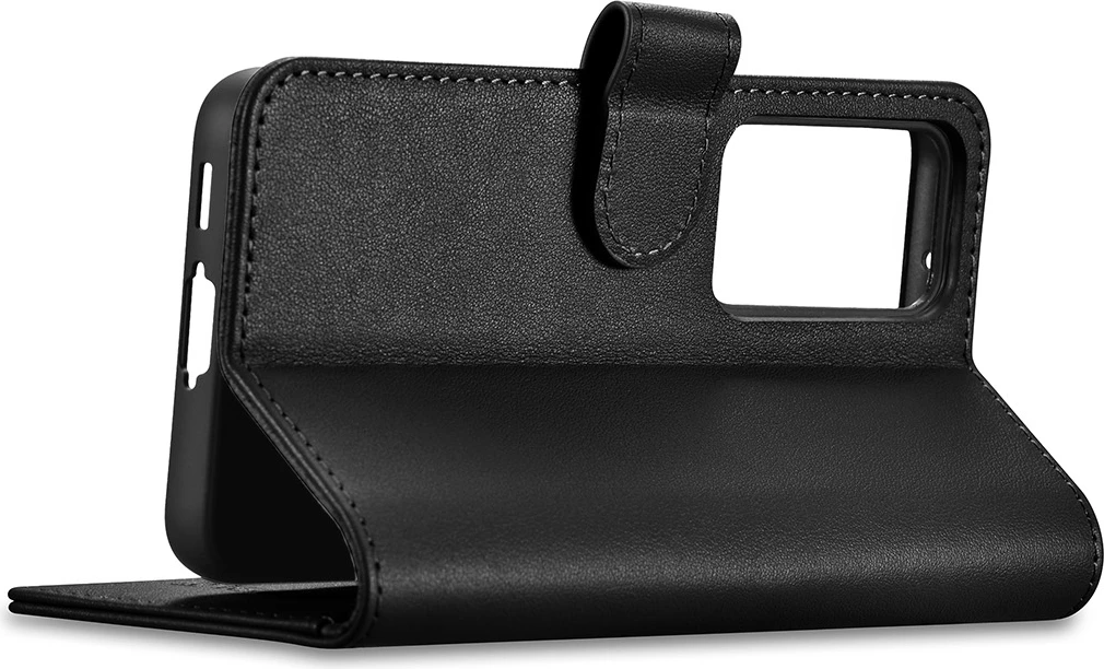 Mbështjellës iCarer Haitang Wallet për Samsung Galaxy S23, lëkurë, i zi