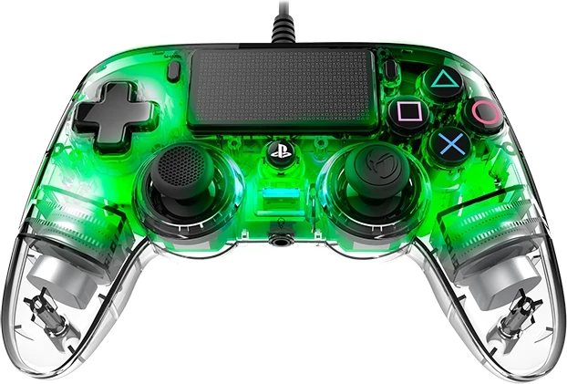 Kontroller loje Nacon PS4 me kabllo, transparent, kabllo 3 m, jeshile