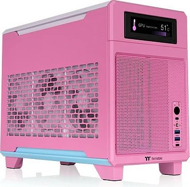 Kasë Thermaltake TR100 Bubble Pink, Mini Tower Mini-ITX, SFX/SFX-L, USB-C, Rozë
