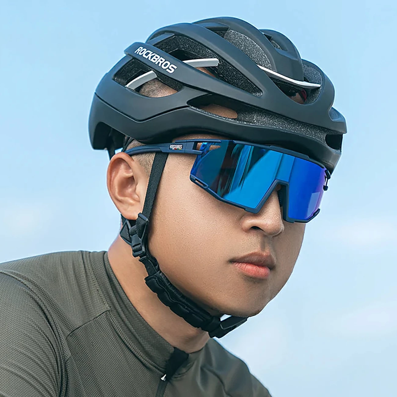 Syze çiklizmi Rockbros SP258 ROAD TO SKY, lente të polarizuara TAC, insert për dioptri, blu navy