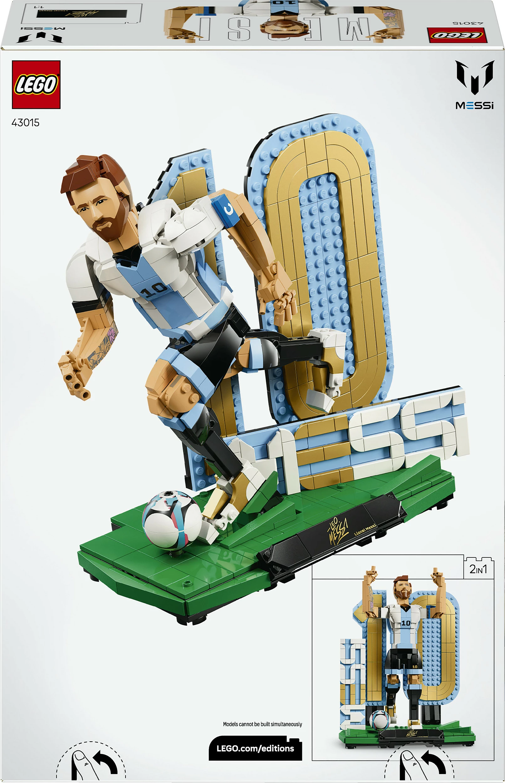 Set ndërtimi LEGO 43015 Lionel Messi – Football Legend, 958 pjesë, shumëngjyrësh