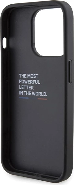 Mbështjellës BMW Grip Hot Stamp për iPhone 15 Pro, i zi