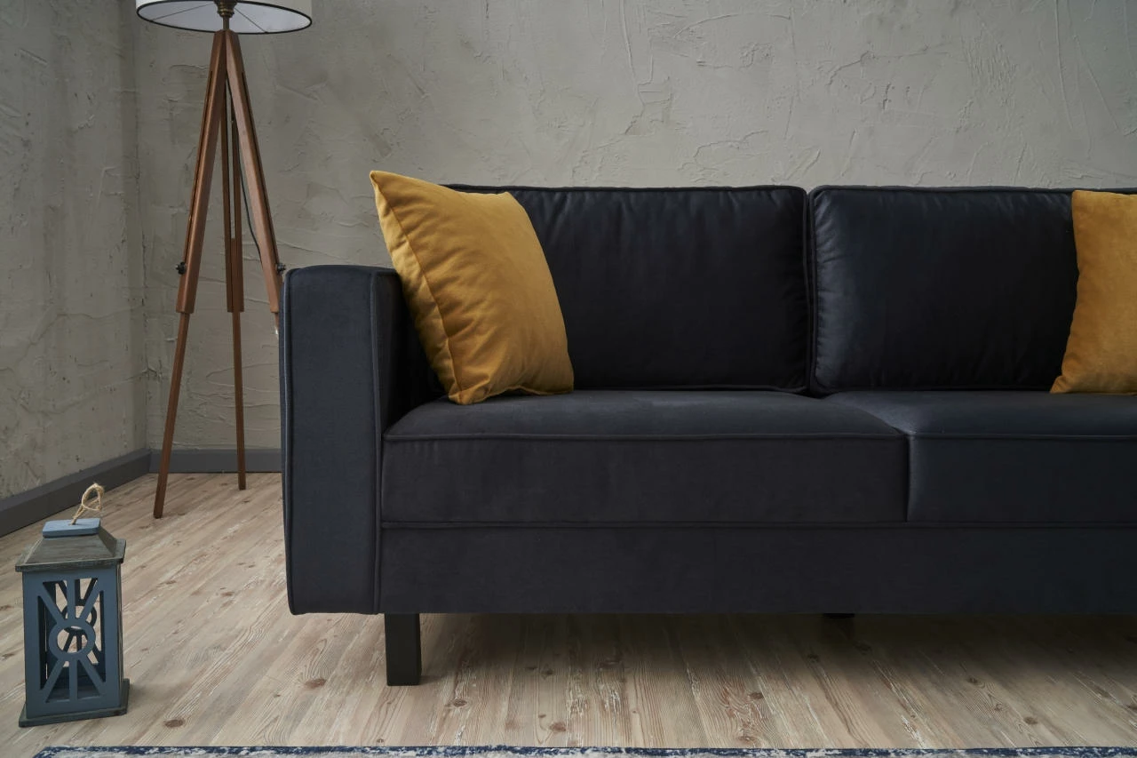 Divan dy-vendësh Atelier del Sofa, kadife Kale, antracit