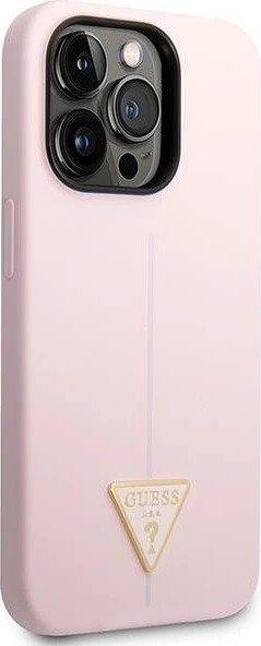 Mbështjellës Guess Silicone Triangle për iPhone 14 Pro 6.1", vjollcë