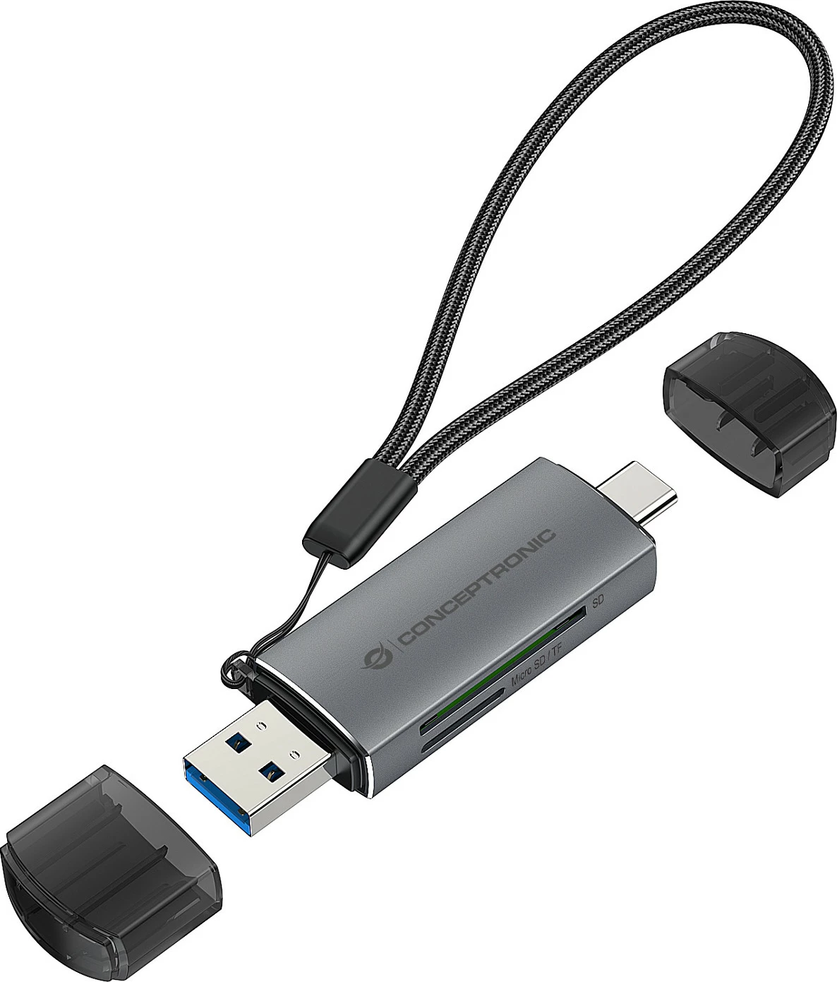 Lexues kartelash Conceptronic USB 3.2 Gen1 USB-A/USB-C, SD/microSD, 5Gbps, gri