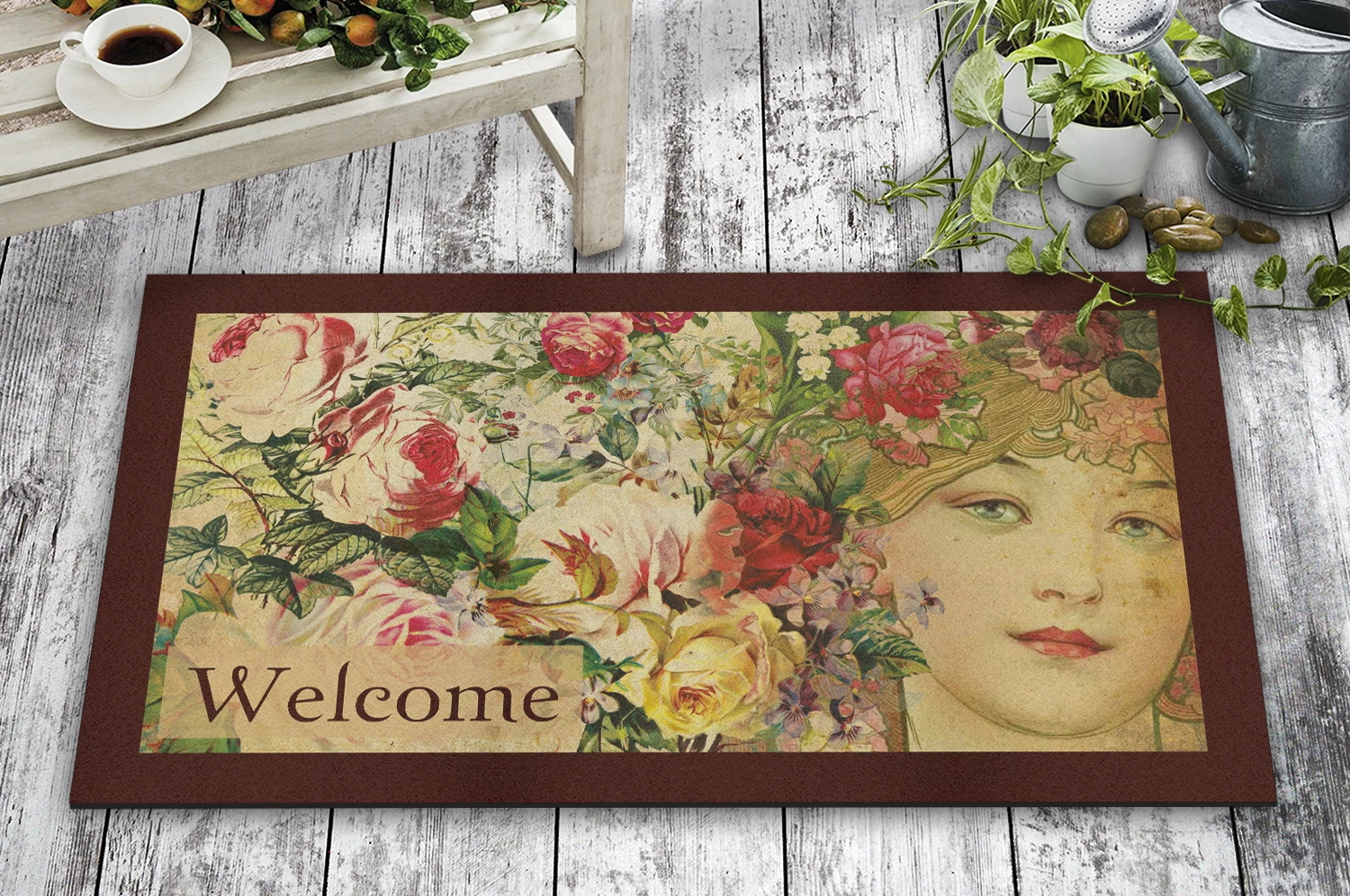 Shilte hyrëse PVC Aberto Design, Flower Lady, shumëngjyrëshe, 45x70cm