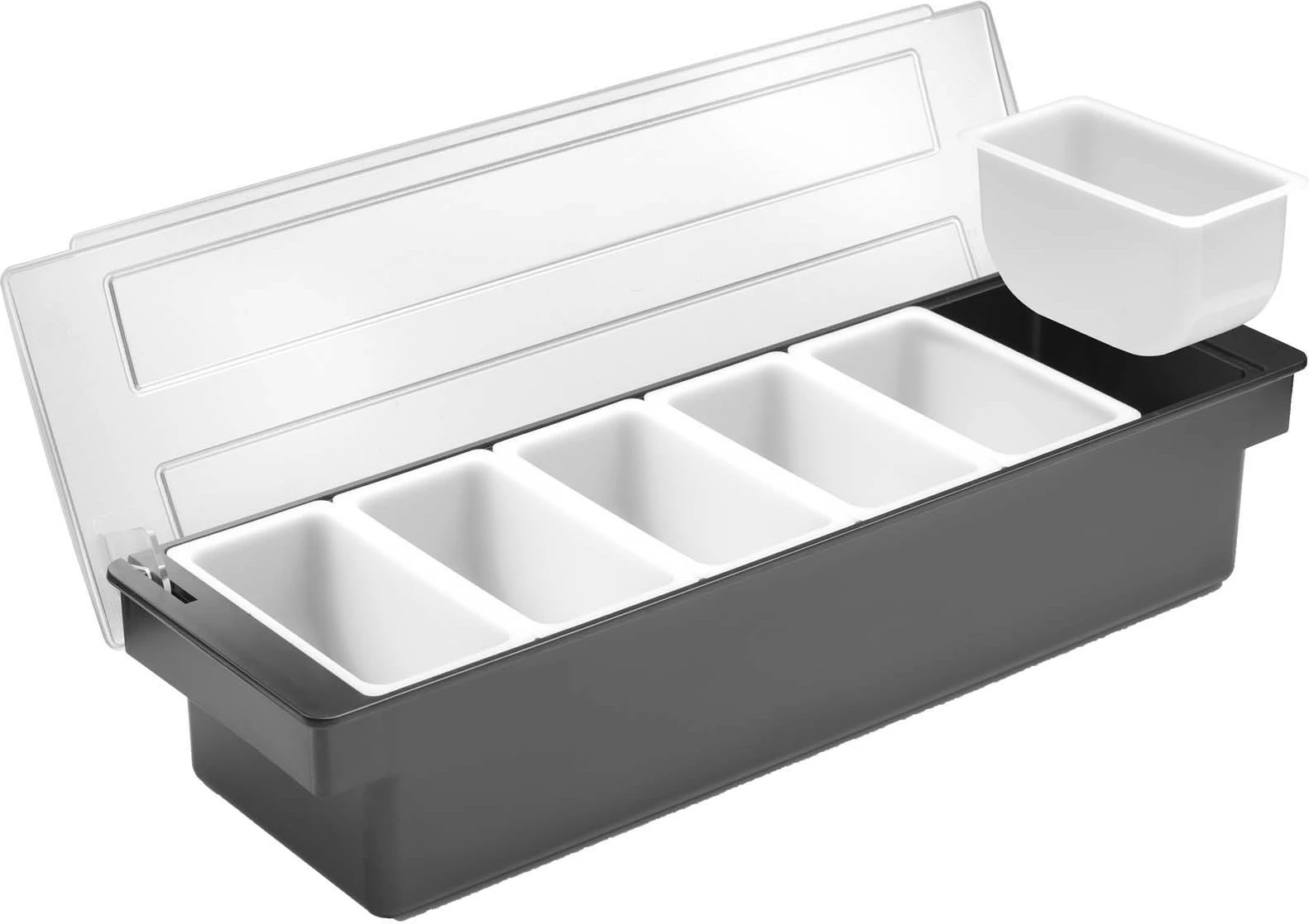 kuti për përbërës, Bar Up, 6 enë të heqshme, 480x150x100mm, kapak transparent, set 6 copësh