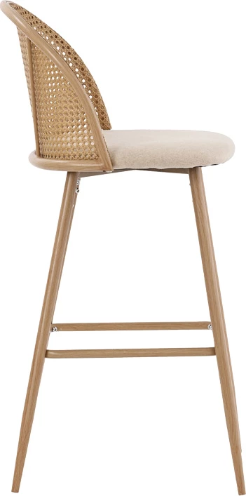 Karrige për bar Kace pe rattan natyrale-material natyral-metal natyral 43x55x102cm