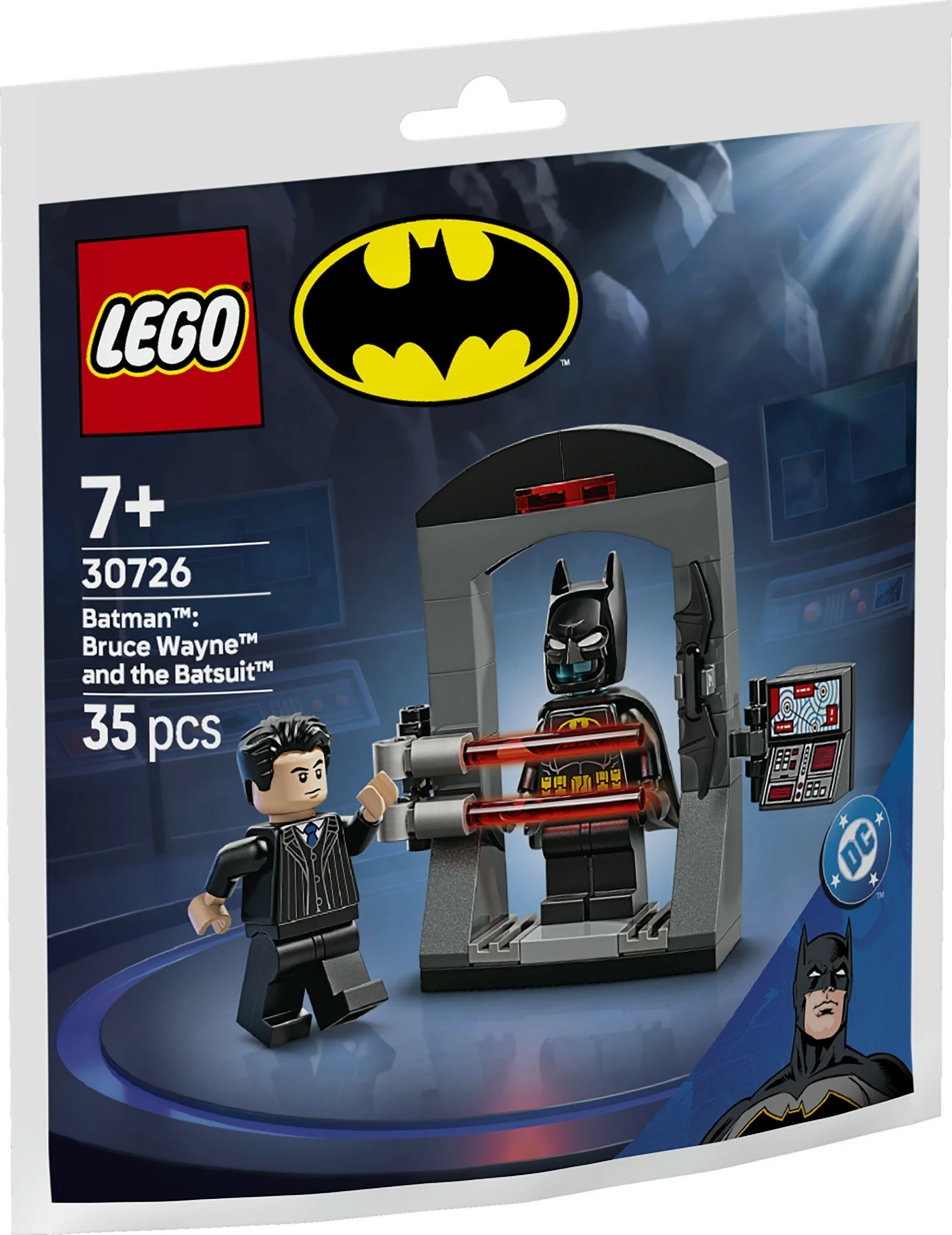 Set ndërtimi LEGO Batman 30726, Bruce Wayne dhe kostumi i Batmanit, 35 copë, multikolor