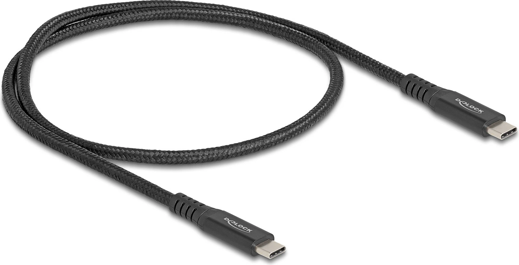 Kabllo USB-C DeLOCK USB4 Gen 2x2, 0.5 m, 20 Gbps, PD 100 W, e zezë
