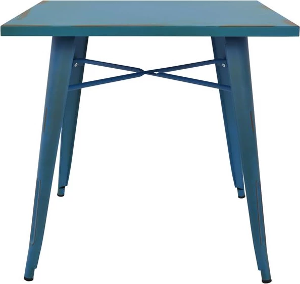 Tavolinë ngrënieje metalike, ngjyrë patinë blu, FH0608.88, 80x80x76 cm