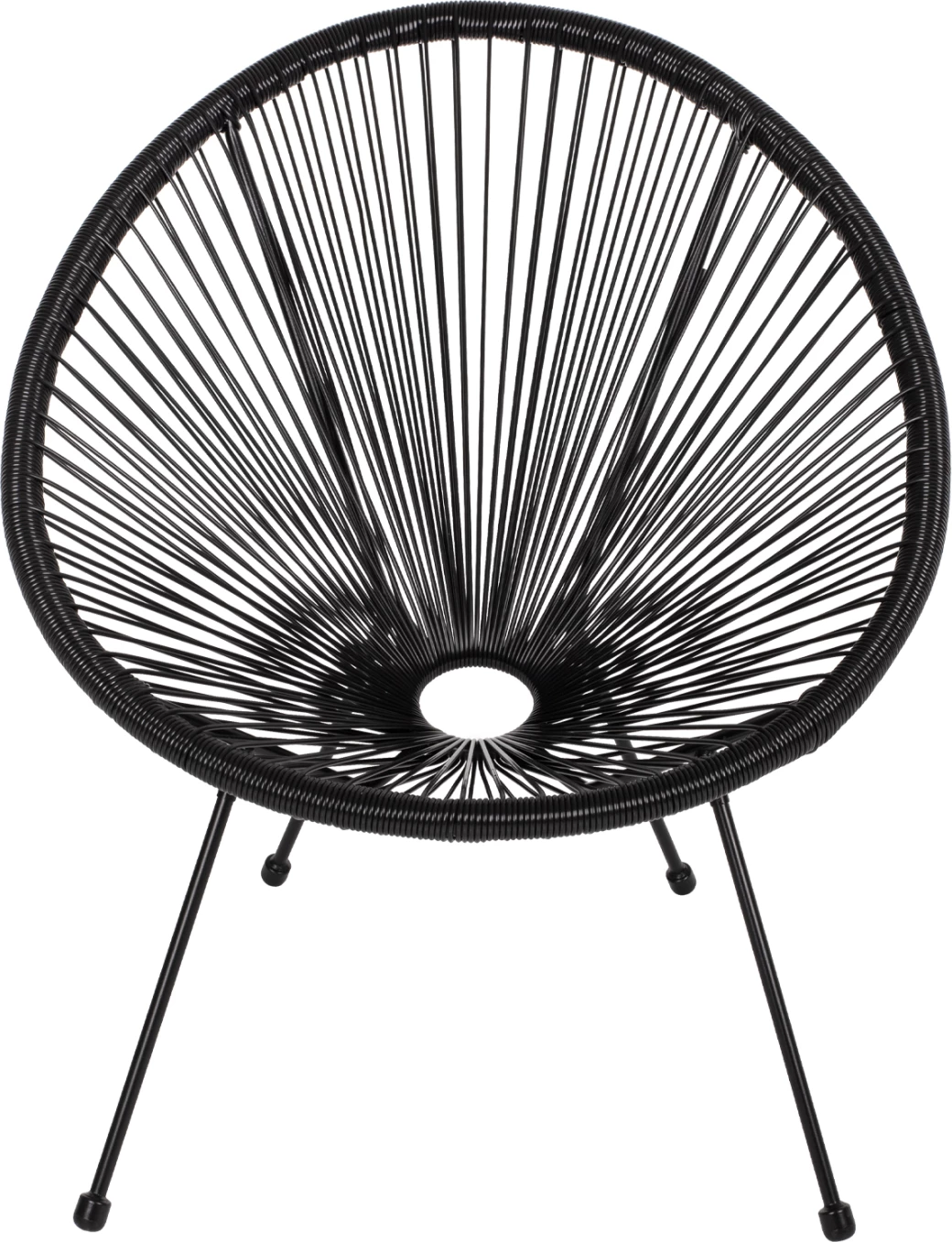 Karrige ACAPULCO lloj foleje, metal i zi dhe ratan i zi, FH5872.01, 70x73x79 cm