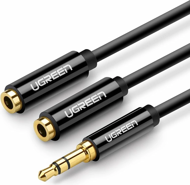Kabllo ndarëse audio Ugreen 20816, mini jack 3.5 mm, 25 cm, e zezë