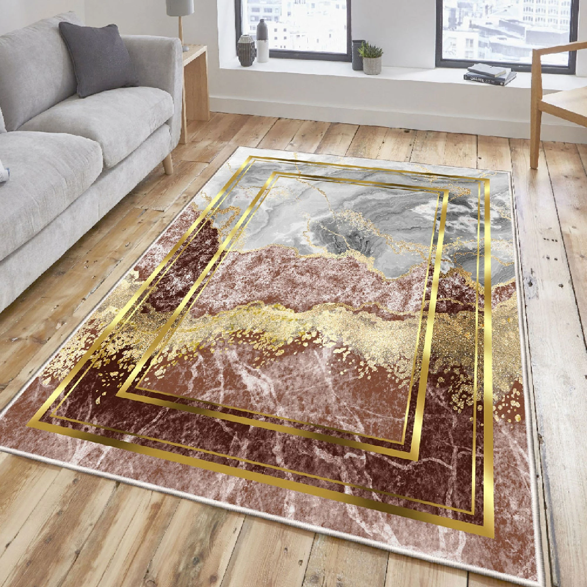 Qilim velvet, shumëngjyrësh, 140x220cm, Els2409