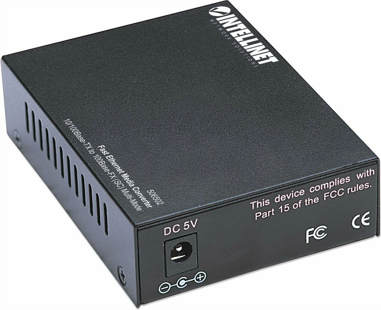 Konvertues media Intellinet Fast Ethernet 10/100Base-TX në 100Base-FX (SC), multi-mode, 100 Mbit/s, 2 km, i zi
