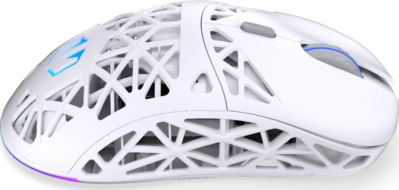 Maus gaming Endorfy LIV Plus Wireless EY6A017, PAW3395, 26000 DPI, RGB, tri-mode, dock karikimi, i bardhë