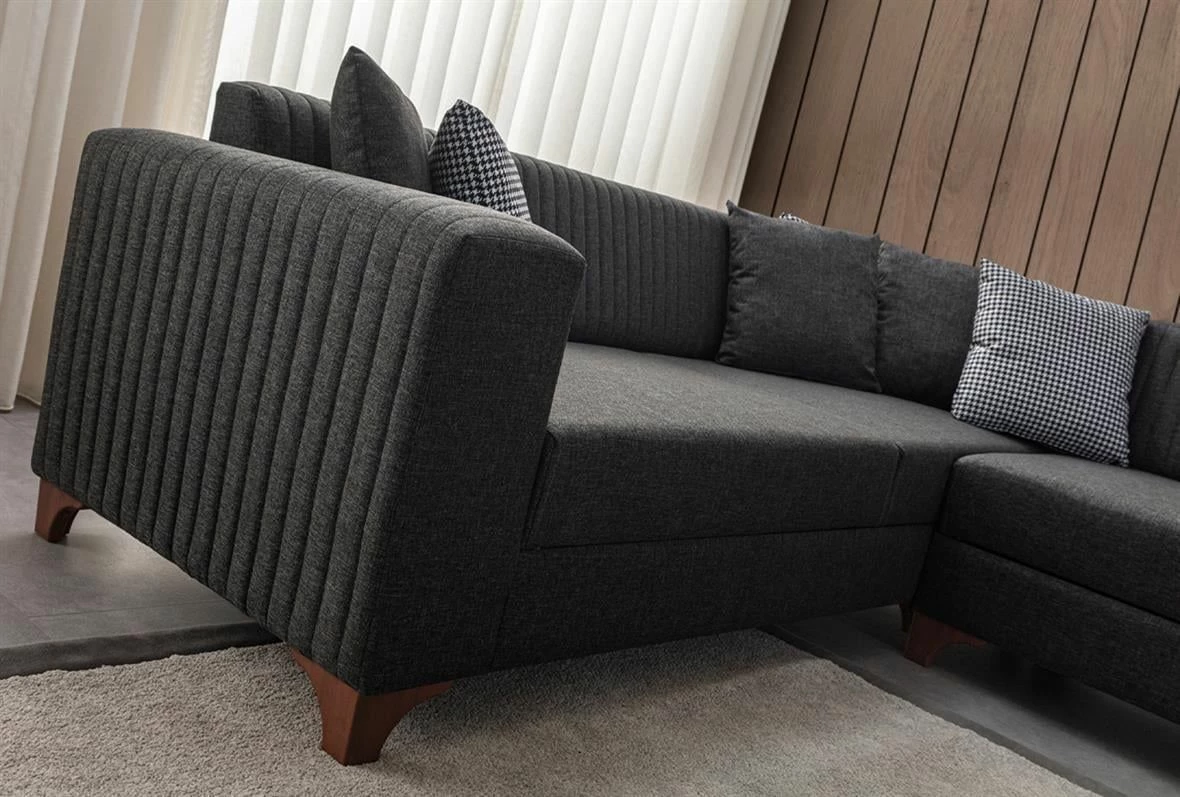 Kënd divan-krevat Atelier del Sofa, West, këndi i djathtë, ngjyrë antracit