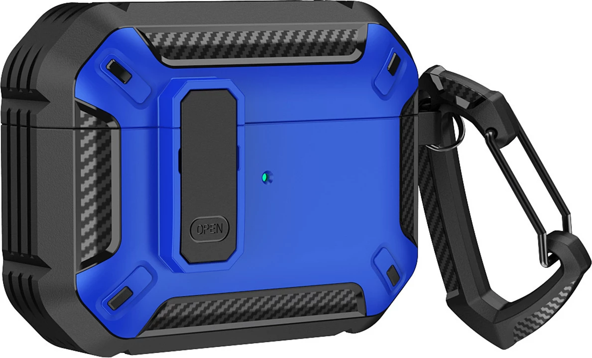 Mbështjellës Hurtel Pro Armor për AirPods 4 me karabiner, Blu