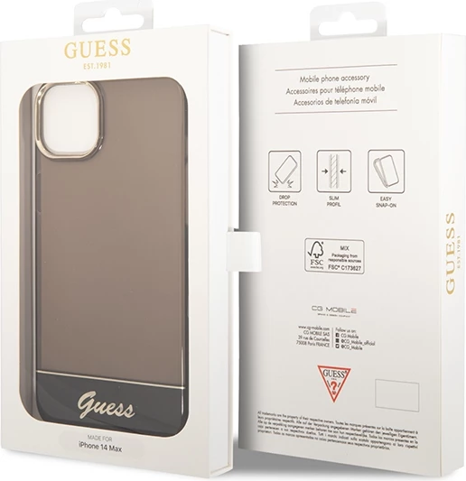 Mbështjellës Guess GUHCP14MHGCOK për iPhone 14 Plus 6.7", i zi, hardcase