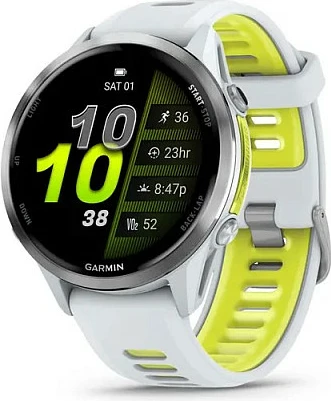 Smartwatch Garmin Forerunner 970, AMOLED 1.4", GPS, Wi‑Fi, 56 g, rrip bardhë/verdhë