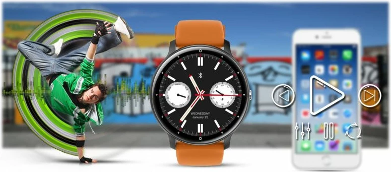 Smartwatch Gravity për meshkuj, zi-portokalli