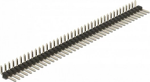 Pin header DeLOCK 40-pin, 2.54 mm, 1 rresht, i kthyer (angled), 5 copë, i zi