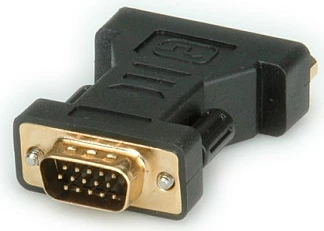 Adapter DVI-I në VGA ROLINE, DVI-I (Femër) / VGA (Mashkull), i zi