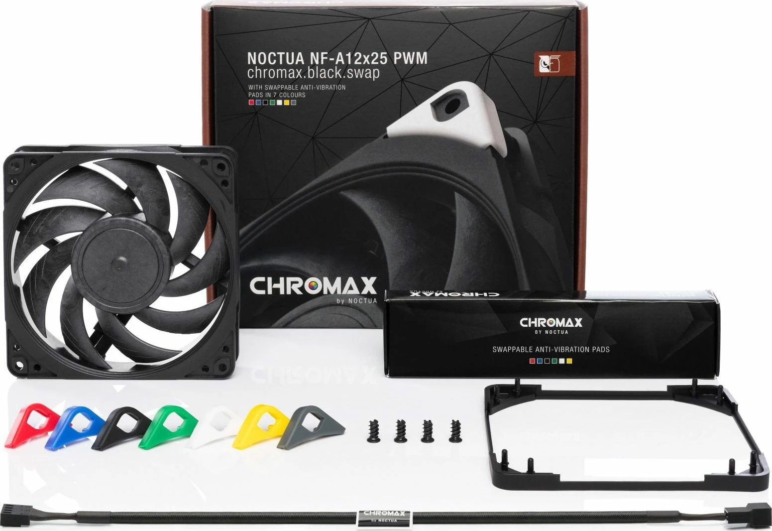 Ventilator PC Noctua NF-A12x25 PWM chromax.black.swap 120mm 4-pin 2000rpm, i zi, 1 copë
