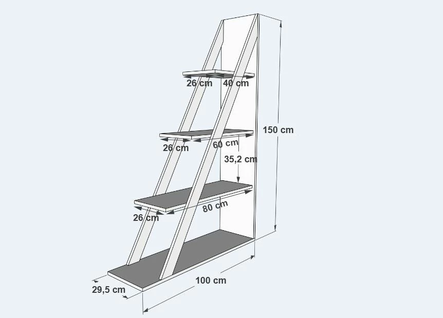 Raft librash Hanah Home, Arven, antracit
