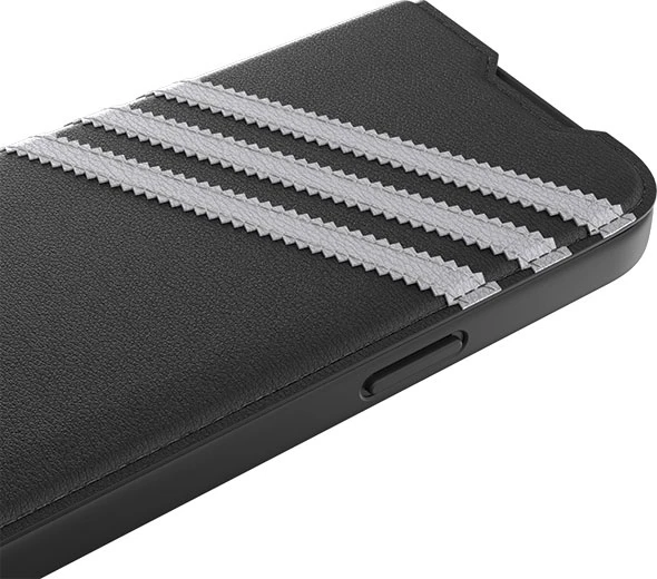 Mbështjellës Adidas OR Booklet Case PU për iPhone 14 Pro, e zezë/e bardhë