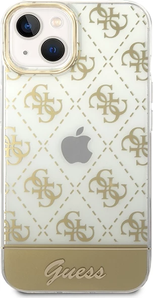 Mbështjellës Guess 4G Pattern Script për iPhone 14 Plus 6.7", i artë