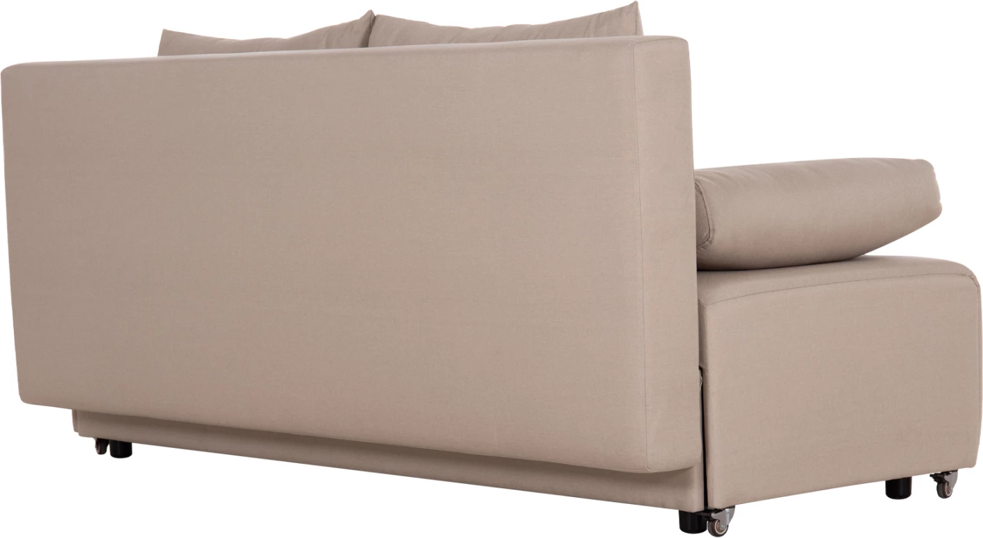 Krevat-sofa 3 vendesh KEND, material stof, bezhë e çelët, 188x85x82cm