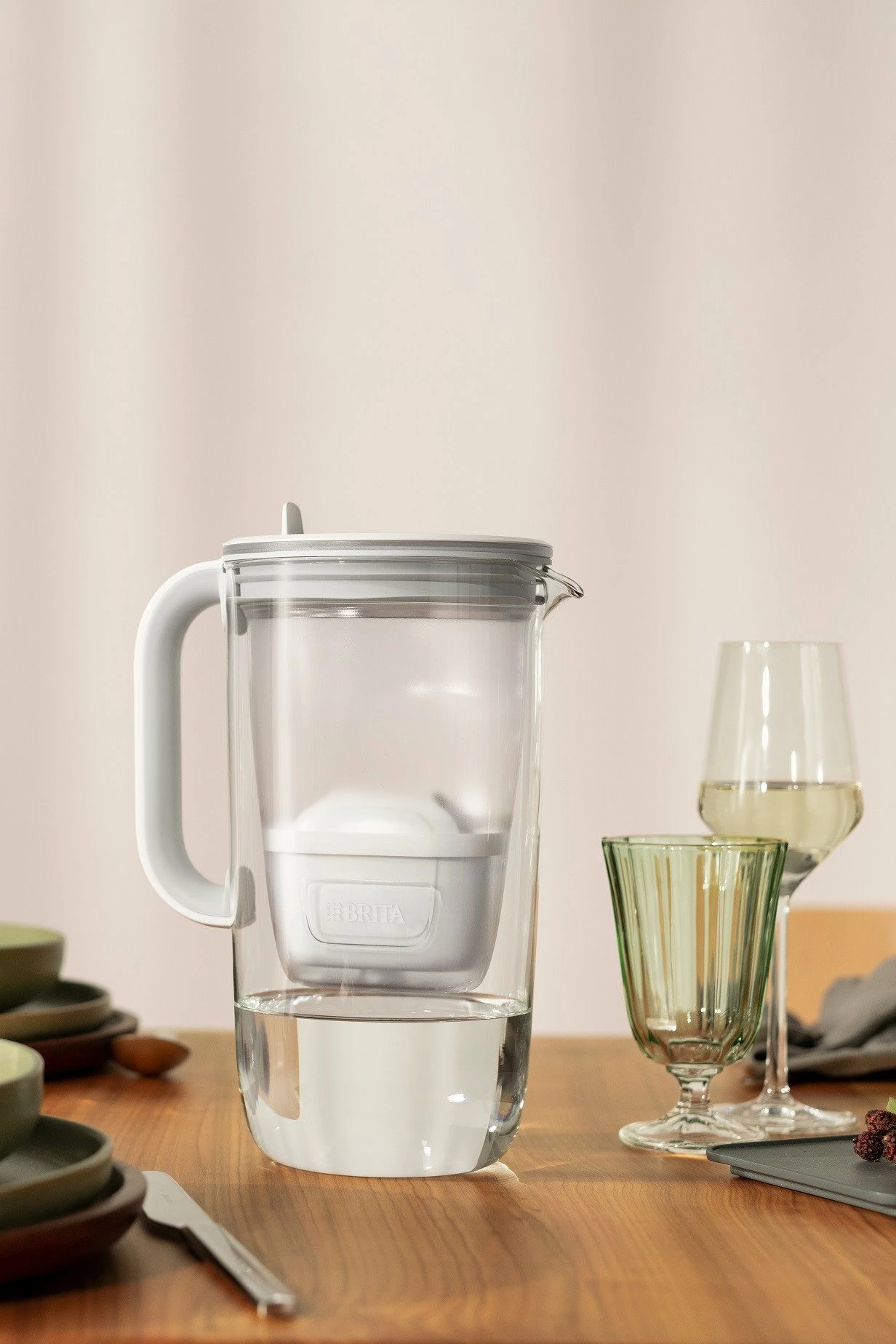 Kanicë filtruese uji Brita Glass 2.5L, me 1 fishek Maxtra Pro Pure Performance, gri