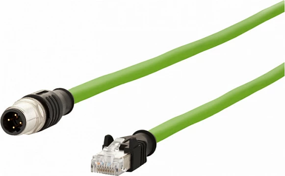 Kabllo rrjeti METZ CONNECT 142M4D15050, Cat5e, 5m, RJ-45 në M12, i gjelbër
