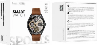 Smartwatch HOCO Y22 (MPN 23871), 1.43\" 466x466, Bluetooth 5.3 me thirrje, IP67, bateri 200 mAh, me rrip ekstra, zi