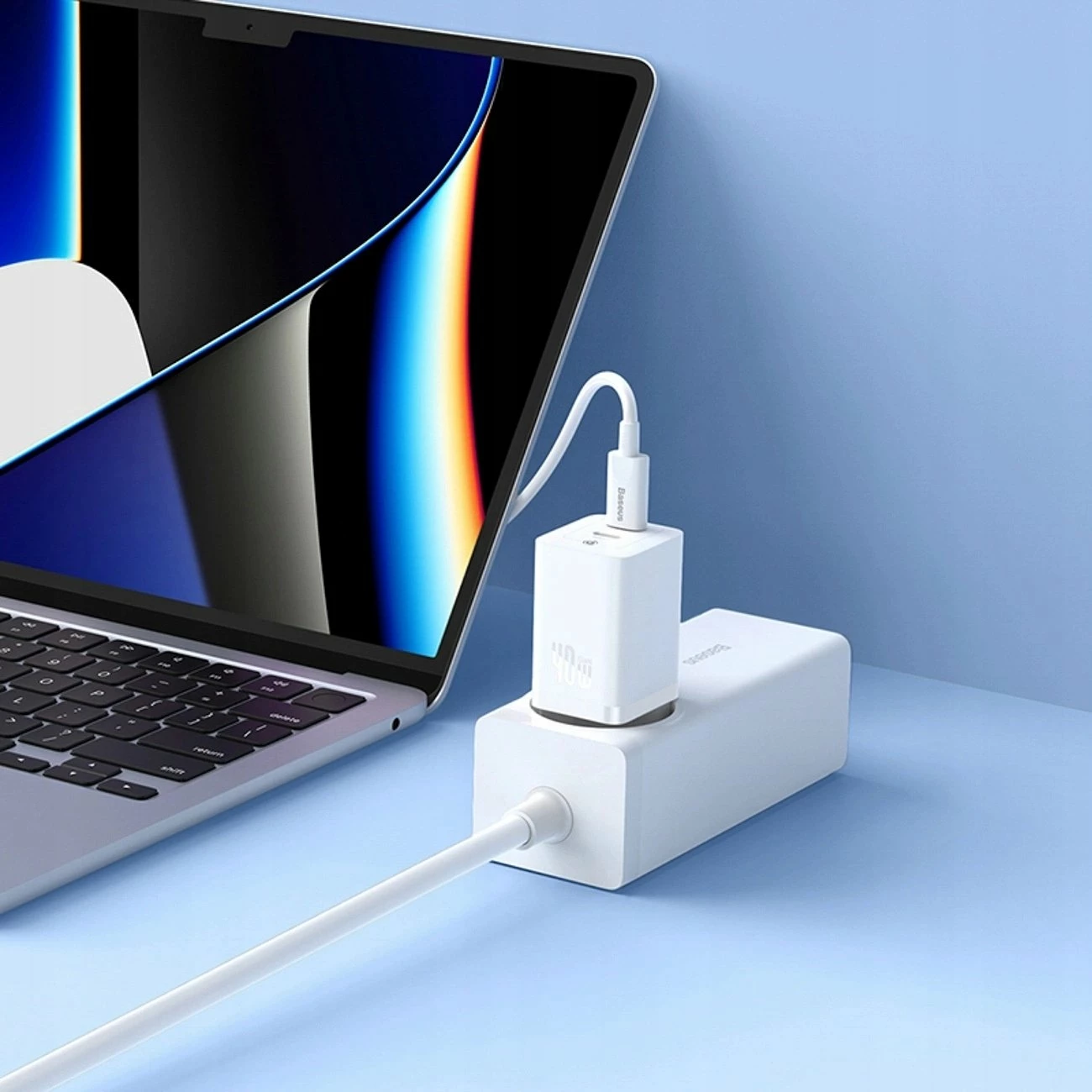 Adapter rryme Baseus GaN5 Pro 40W 2xUSB-C, i bardhë