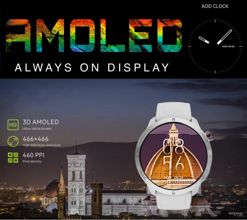 Smartwatch unisex Rubicon, e bardhë/argjend