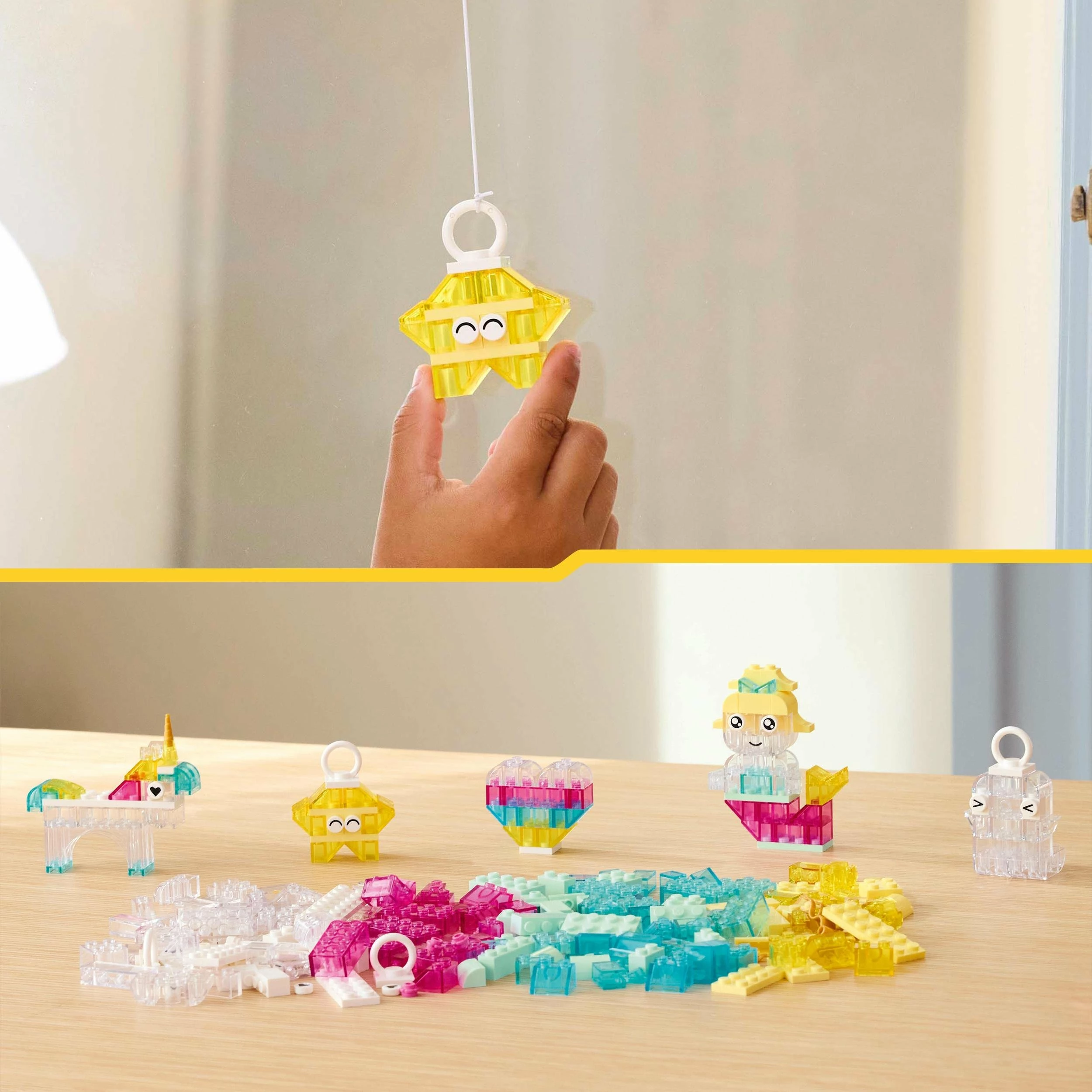 Set kockash LEGO Classic 11040, 340 copë, transparente shumëngjyrëshe, 5+ vjeç