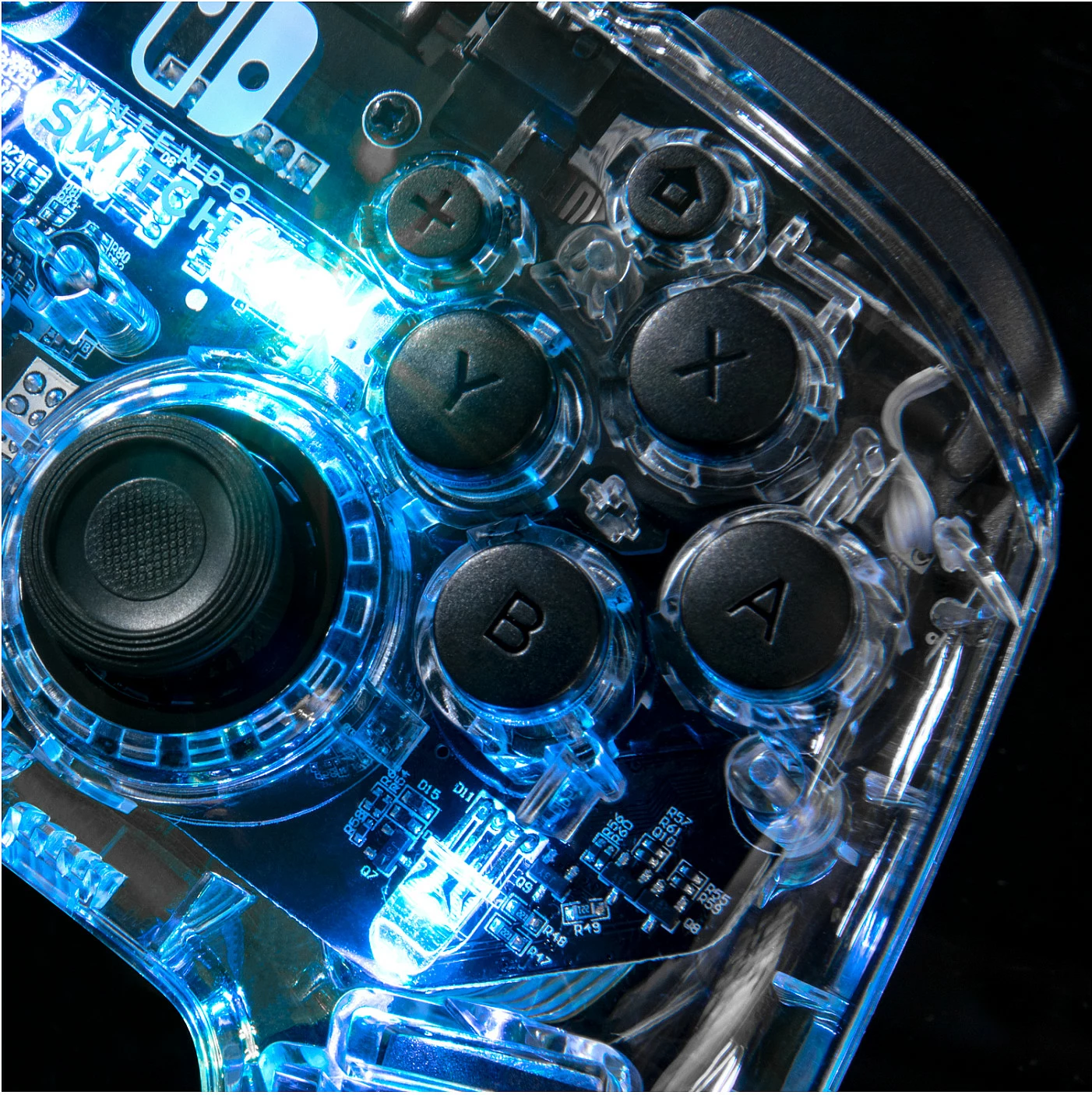 Kontroller wireless PDP për Nintendo Switch, bateri deri 40 orë, transparent/zi