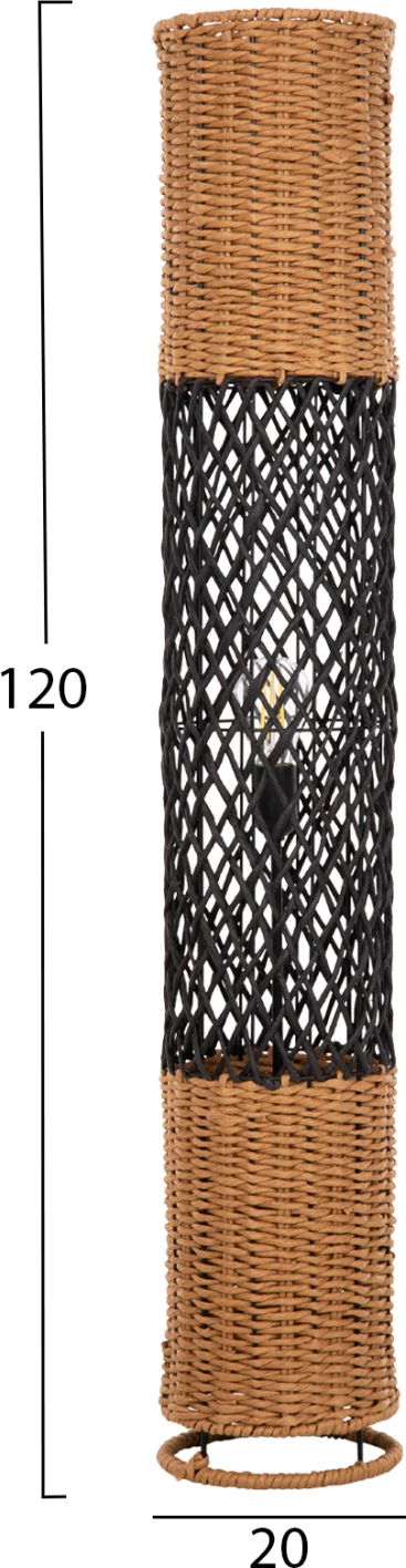 Llambë dyshemeje, FH4342, metal-letër, ngjyrë bezhë-rërë dhe e zezë, Φ20Χ120H cm 2