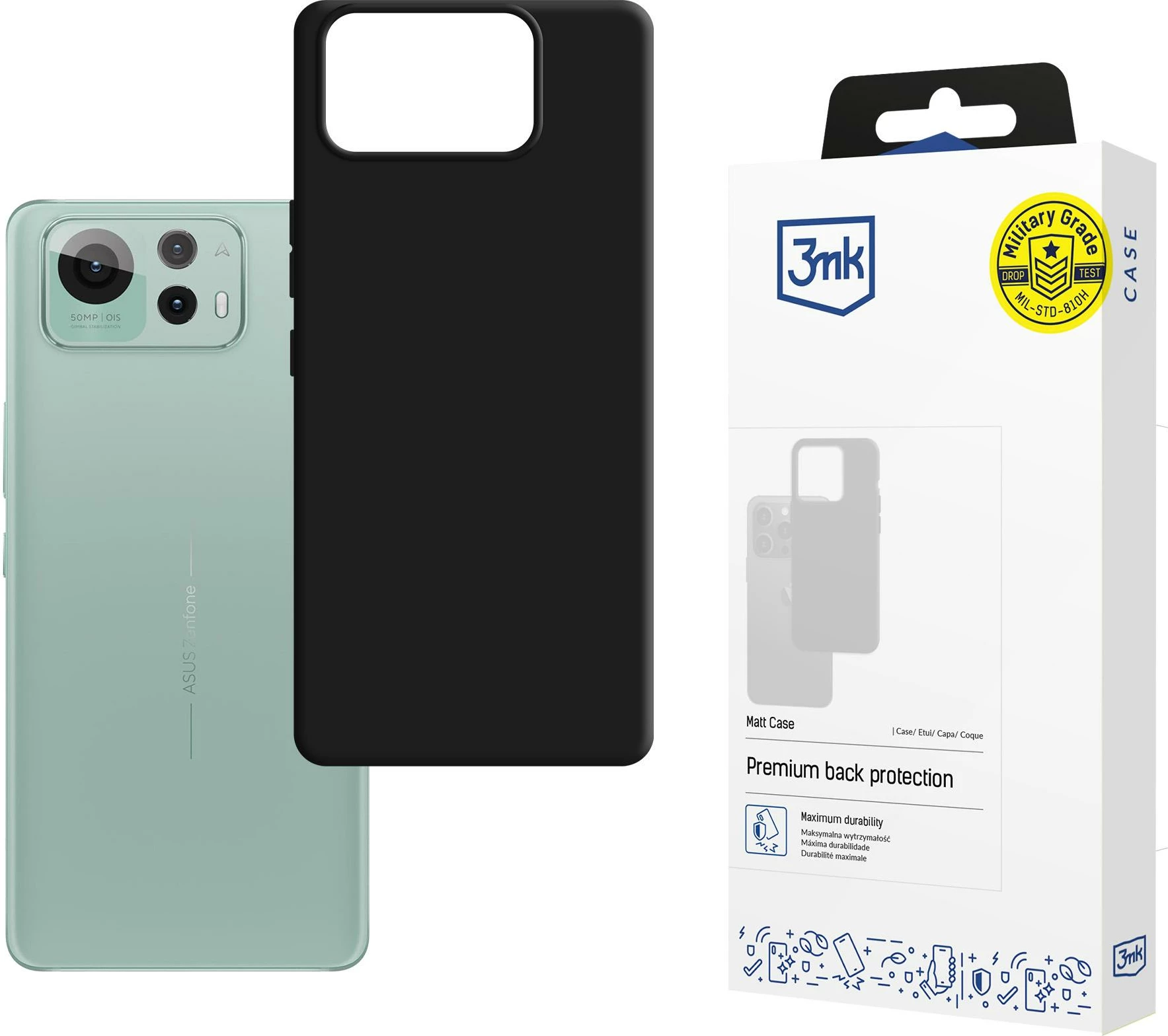 Mbështjellës 3mk Matt Case për Asus Zenfone 12 Ultra, Zi
