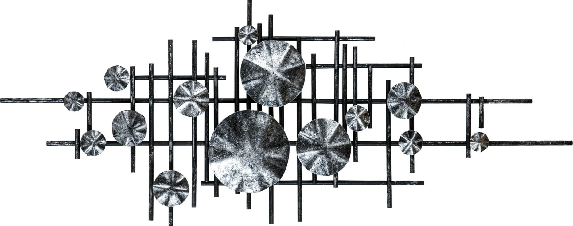 Aksesor dekorativ muri prej metali, Wallity Mihrimah 2, shumëngjyrësh, 113x7x44cm