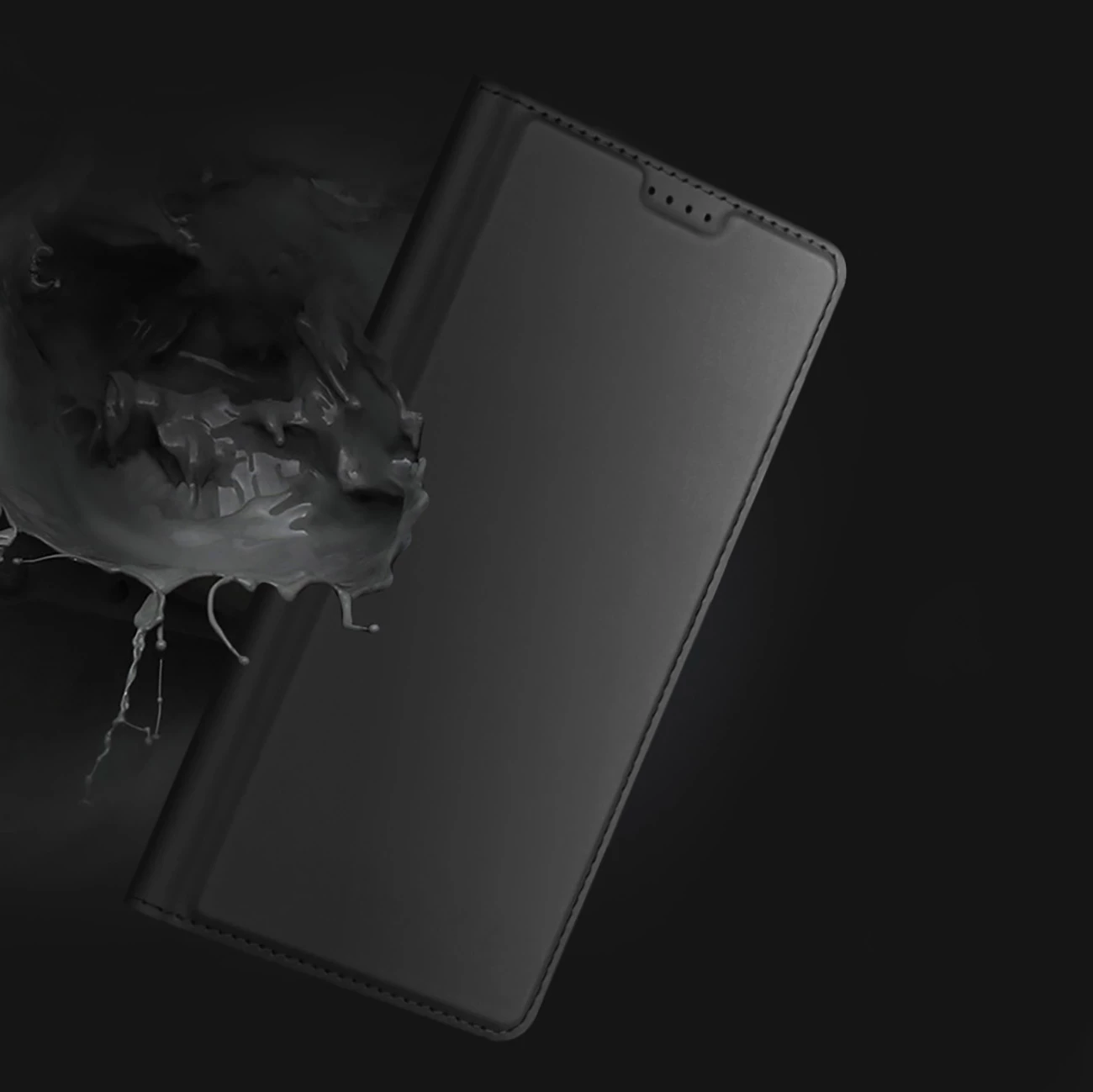 Mbështjellës Dux Ducis Skin Pro për iPhone 16 Pro, me kapak dhe xhep për kartela, e zezë