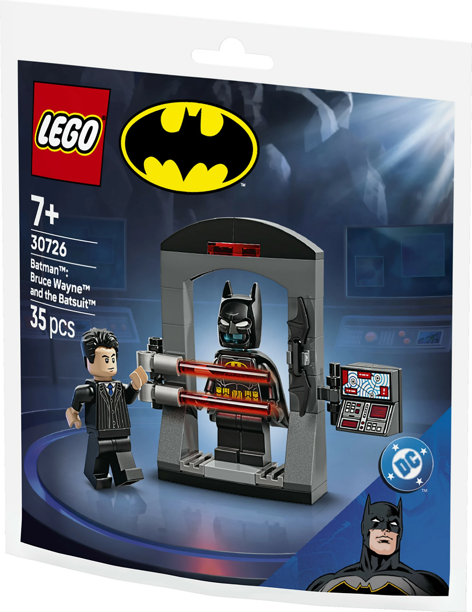 Set ndërtimi LEGO Batman 30726, Bruce Wayne dhe kostumi i Batmanit, 35 copë, multikolor